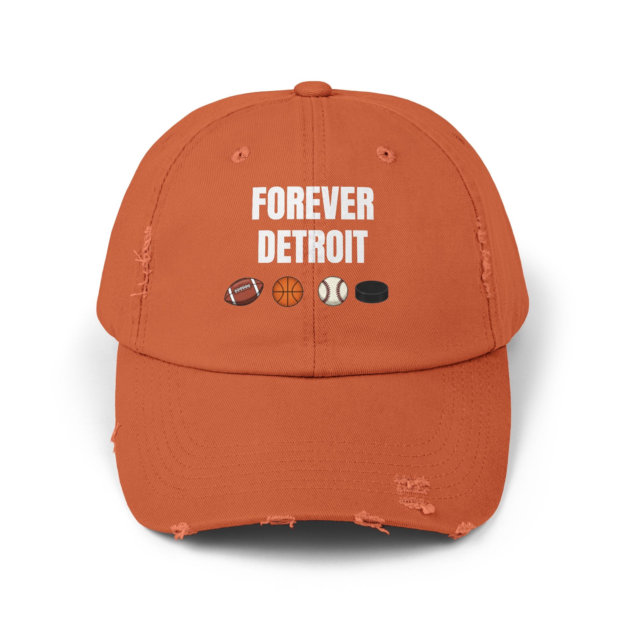 Four Seasons Forever Detroit Distressed Cap – Baseball, Basketball & Football Icons