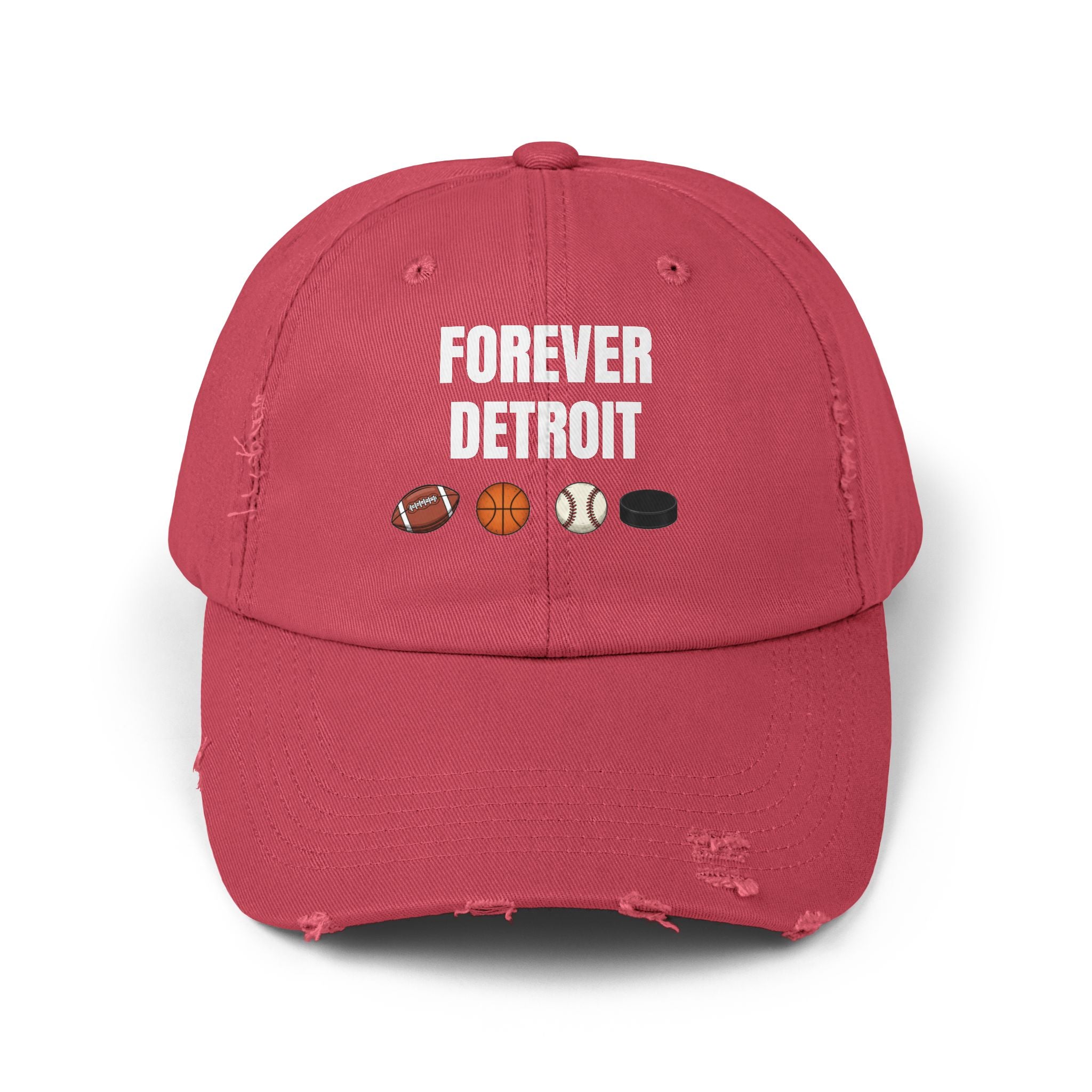 Four Seasons Forever Detroit Distressed Cap – Baseball, Basketball & Football Icons