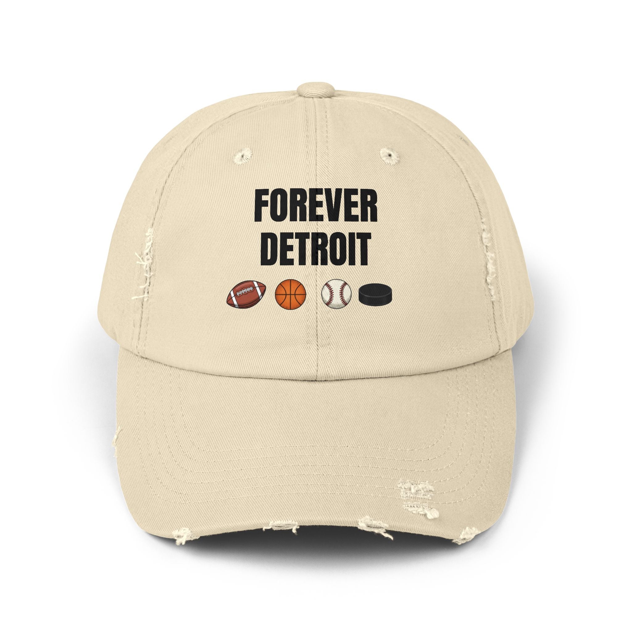 Four Seasons Forever Detroit Distressed Cap – Baseball, Basketball & Football Icons