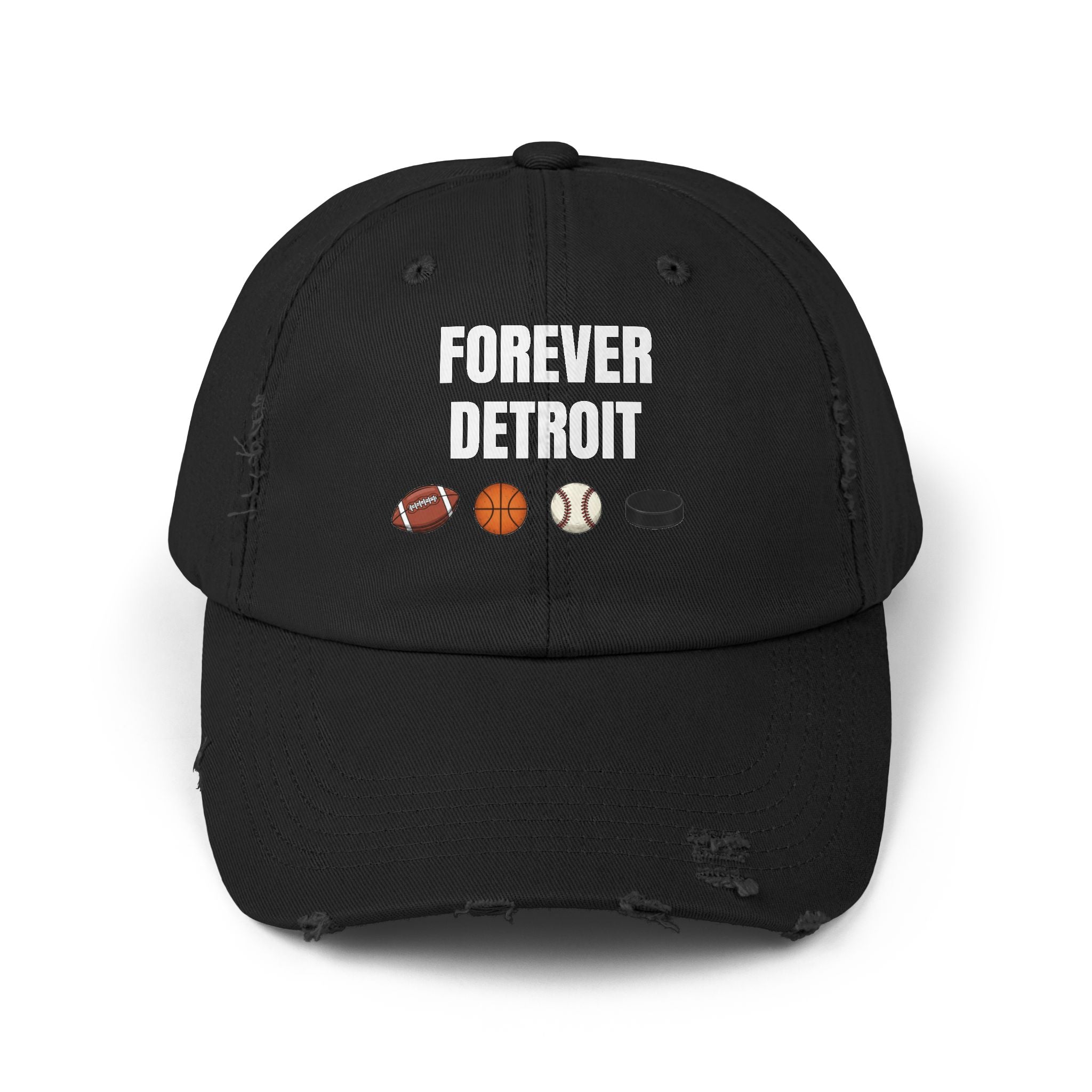 Four Seasons Forever Detroit Distressed Cap – Baseball, Basketball & Football Icons