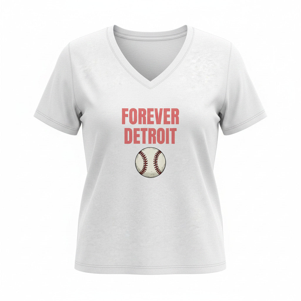 The Dinger Women's V-Neck Tee – Detroit baseball fan apparel